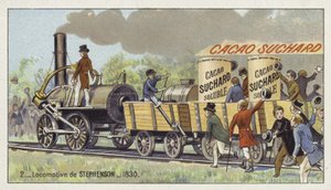 ジョージスティーブンソンズ機関車ロケット、1830年 作： European School