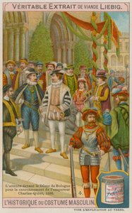 1536年にチャールズ5世皇帝の戴冠式でボローニャ大聖堂の外で待っているゲスト 作： European School