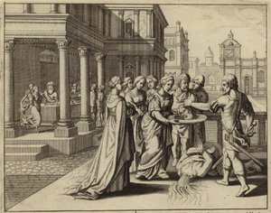 洗礼者ヨハネの首を受け取るヘロデヤ (彫刻) 作： European School