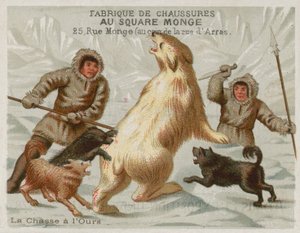 犬と一緒にホッキョクグマを狩る（クロモリト