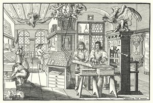 製本工場の内部（1676年頃）（エングレーヴィング 作： European School