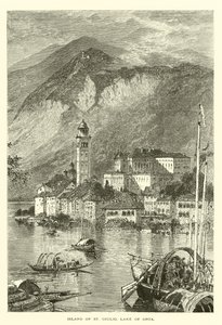 サン・ジュリオ島、オルタ湖（銅版画 作： European School