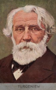 イワン・ツルゲーネフ、ロシアの小説家（カラーリトグラフ） 作： European School