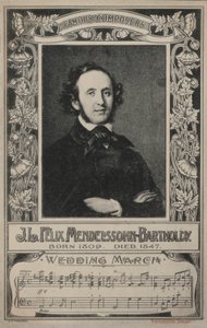 J・L・フェリックス・メンデルスゾーン＝バルトルディ、肖像（リトグラフ） 作： European School