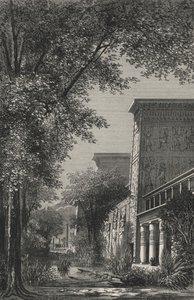 エジプトの神殿の庭（エングレービング 作： European School