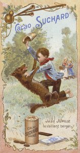 狂犬病の犬を他の子供たちへの攻撃を防ぐために戦わせたフランスの羊飼いの少年、ジャンバティストジュピル 作： European School