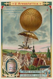 1785年、パラシュートで気球から最初に降下したジャンピエールブランシャル 作： European School