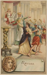 ジャン・ラシーヌ、フランスの劇作家、そして彼の戯曲アサリーのシーン（1691） 作： European School