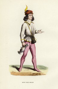 若い英国人ヴァレット（彩色済み彫刻 作： European School