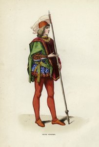 Jeune Venitien（カラーエングレービング 作： European School