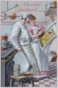 キッチン風景、Suchard cocoaの広告（クロモリト 作： European School