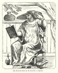 髪の毛を金髪にする女性(彫金) 作： European School