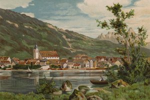 ルツェルン湖。アルト（カラーリトグラフ 作： European School