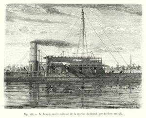 中央の砦から見たブラジル海軍の戦艦「ブラジル」(彫刻) 作： European School