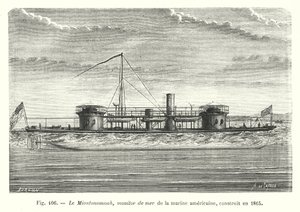 1865年に建造された米海軍のシーモニター「ミアントンモアー」（彫刻 作： European School