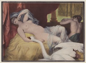 レダ、ギリシャ神話のスパルタの王女 (カラー リソ) 作： European School