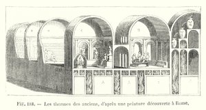 古代人の浴場（ローマで発見された絵画より）（エングレーヴィング 作： European School