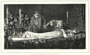 ヴィットリア・コロンナの遺体を称えるミケランジェロ（リトグラフ 作： European School