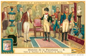 フランス・セーブルの磁器工場を訪れたナポレオン1世（クロモリト 作： European School