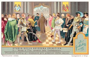 フリューのニコラスは、スイスの各州が互いに戦争をするのを防いだ。 作： European School