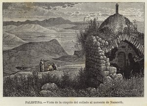 パレスチナ、ナザレの北西の丘の頂端の眺め 作： European School