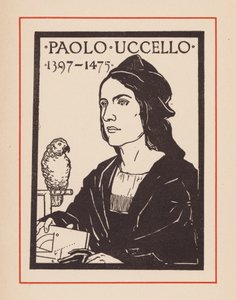 パオロ・ウッチェッロ、イタリア中世の芸術家、数学者（リトグラフ） 作： ヨーロピアンスクール