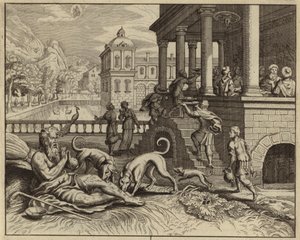 金持ちと物乞いのラザロのたとえ話（彫刻） 作： European School