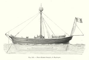 フランスの浮体式灯台「ルイティンゲン号」（彫刻作品 作： European School