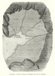 ラ・ロシェル近郊のエギュイヨンの入り江の地図（彫刻版