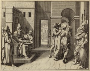 イエス・キリストが死刑を宣告された後、手を洗うポンティウス・ピラト (彫刻) 作： European School