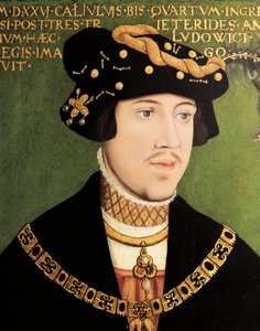 ハンガリー・ボヘミア・クロアチア王ルイ2世の肖像」（油彩・パネル 作： European School