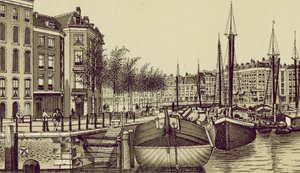 ロッテルダム：The Geldersche Kade（リトグラフ） 作： European School