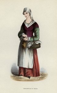 Servante Du XVe Siecle（カラーエングレービング 作： European School
