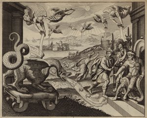 神の怒りで満たされた 7 つのボウルを空にする 7 人の天使 (彫刻)
