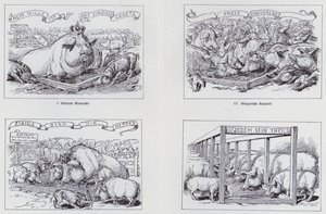 政府の形態の違いに関する1895年の社会主義者の漫画（リトグラフ 作： European School