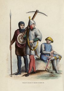 ヘンリー3世の時代のイギリス兵（カラー図版 作： European School