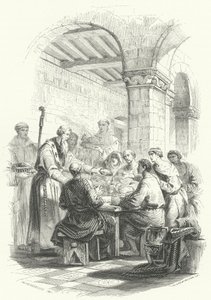 貧しい人々に食事を提供する聖エリギウス（彫刻 作： European School