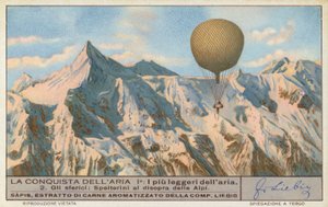 アルプス上空を飛ぶスイス人気球飛行士エドゥアルド・シュペルテリーニ（クロモリト） 作： European School