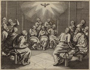 ペンテコステの日に十二使徒に来る聖霊（彫刻） 作： European School