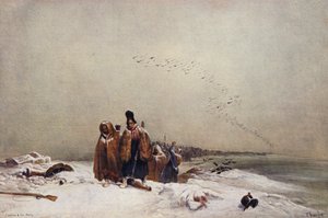 ロシアの撤退（カラーリトグラフ） 作： European School