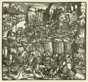 城の襲撃、1532年 作： European School