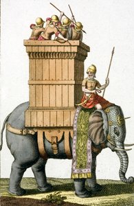 古代世界のウォーエレファント（彩色済み彫刻 作： European School