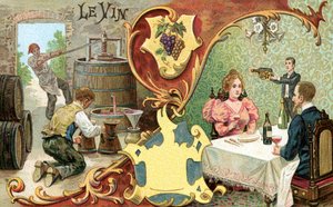 ワイン、1899 作： European School