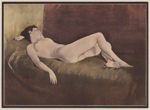 ベッドに横たわる女性（カラーリソ） 作： European School