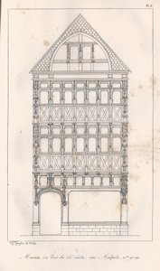 15世紀の木造住宅rueMalpalun°90-92 作： Eustache Hyacinthe Langlois