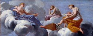 彼女の母親による愛の叱責はセレスの腕の中に避難します 作： Eustache Le Sueur