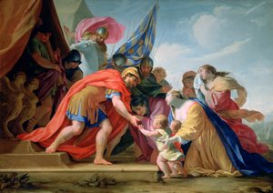 「コリオランの前のヴォルムニーとヴェチュリー」、c1638-1639 作： Eustache Le Sueur