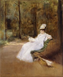 ベンチに座っています。ベンチ、1848年頃 作： Eva Gonzalès