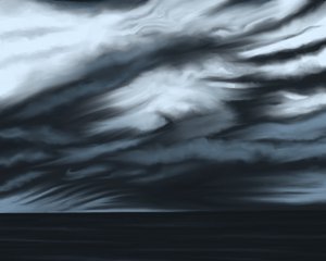 青い空と海、2020-24年頃（デジタルアート） 作： エヴァン・スクラー