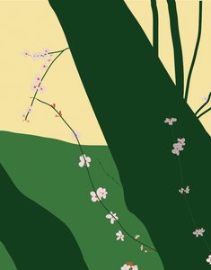 桜、2015年（iPadでアップルペンシルを使って手描きしたもの） 作： エヴァン・スクラー